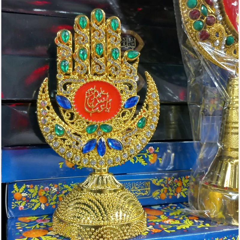 دست علم سر علم عزا داری علامت پنجتن مشک علمدار