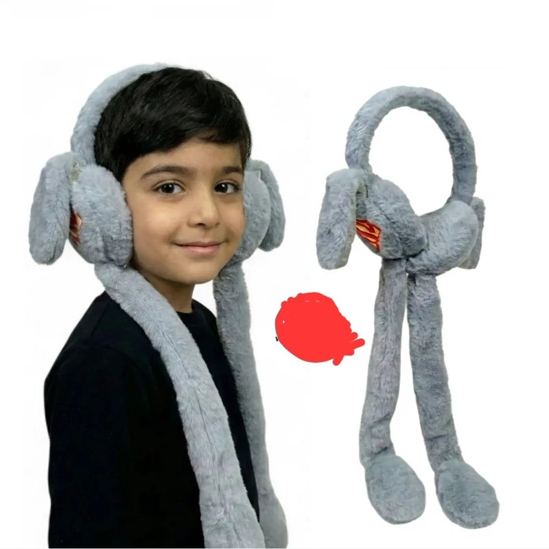گوش گیر زمستانی بچه گانه پمپی آویز دار