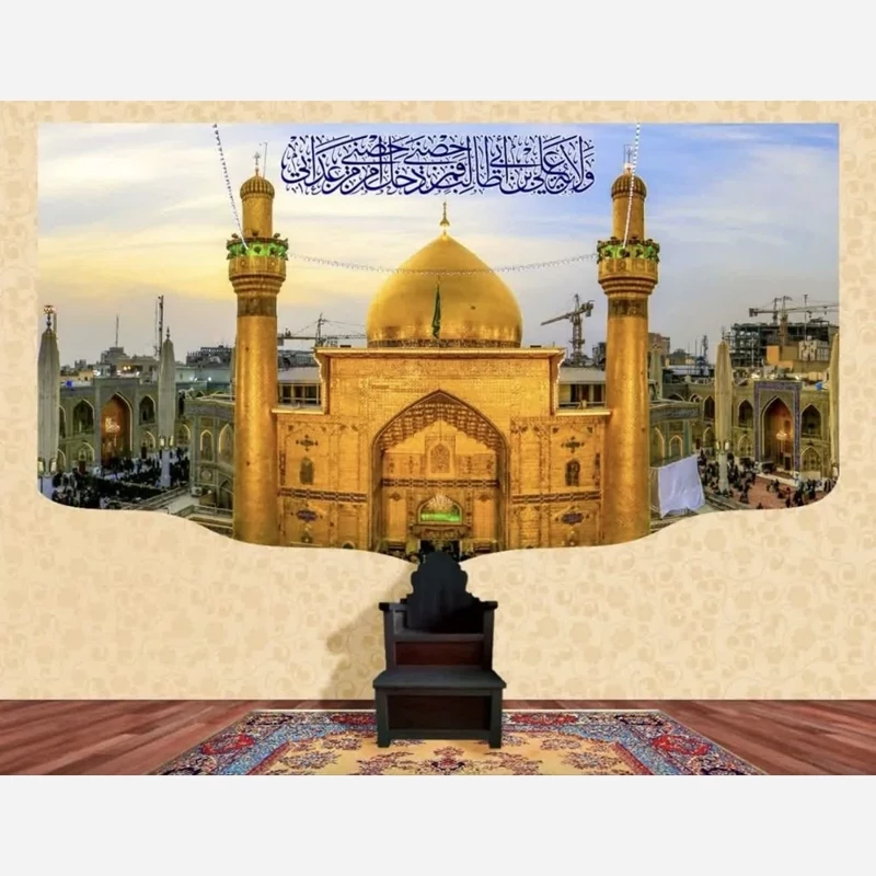 پرچم مخمل پشت منبری امام علی 300