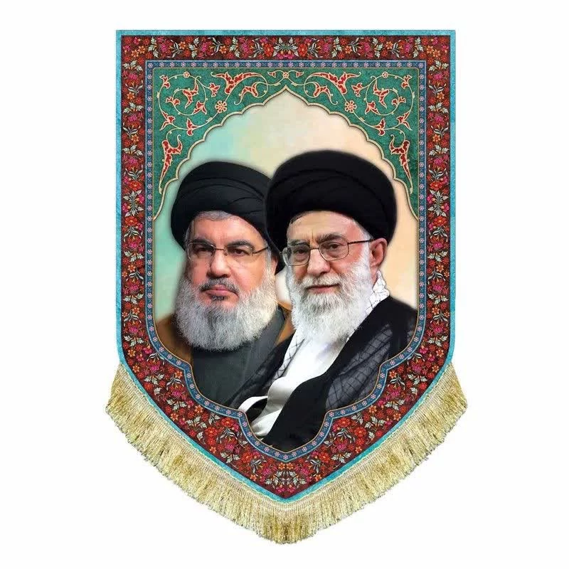 پرچم مخمل شهید سید حسن نصرالله و رهبر