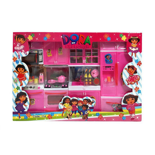 ست کامل آشپزخانه اسباببازی ۴ تکه دورا صورتی