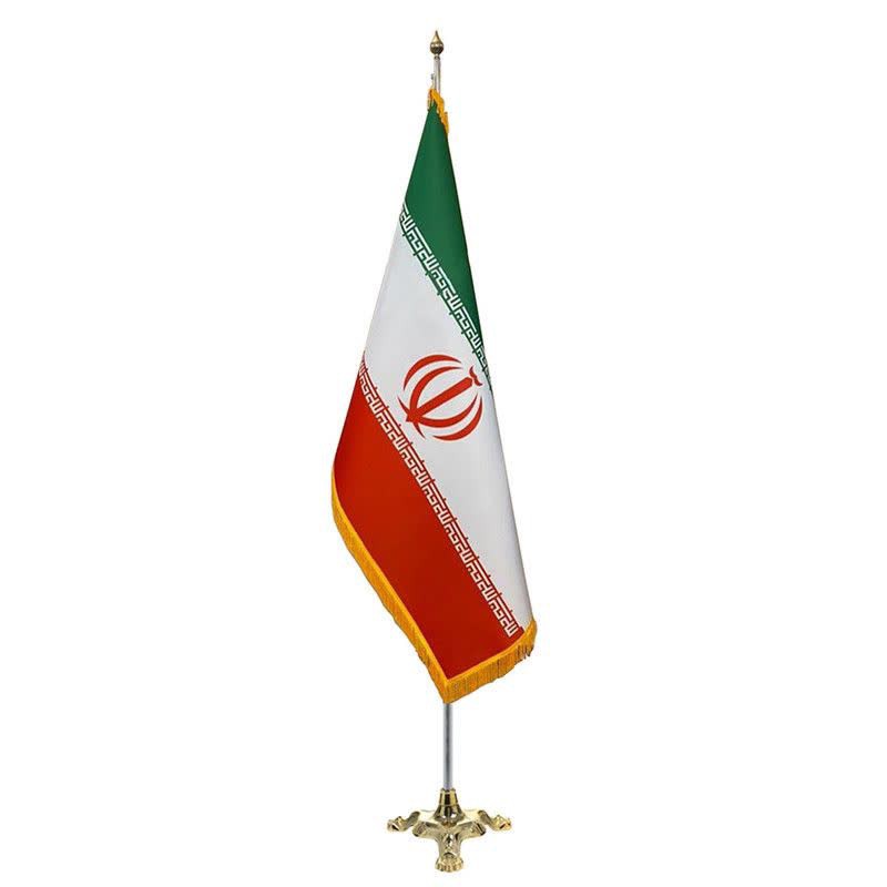 پرچم ایران تشریفات 2،5 مخمل دورو با پایه